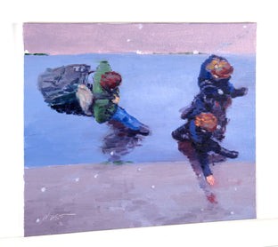 Original art for sale at UGallery.com | Students Walking on St. Germain in Paris by Warren Keating | $550 | oil painting | 11' h x 14' w | photo 4