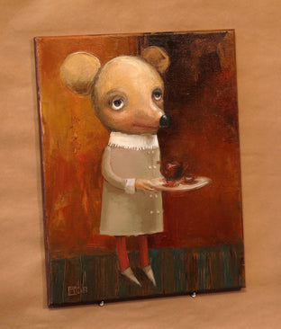 Original art for sale at UGallery.com | Tea by Krzysztof Iwin | $1,150 | oil painting | 18' h x 14' w | photo 3
