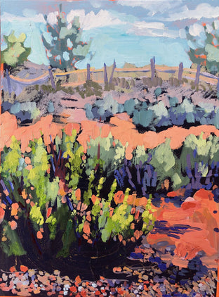Original art for sale at UGallery.com | Albuquerque Desert by Tara Zalewsky-Nease | $800 | oil painting | 24' h x 18' w | photo 1