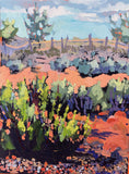 Original art for sale at UGallery.com | Albuquerque Desert by Tara Zalewsky-Nease | $800 | oil painting | 24' h x 18' w | thumbnail 1