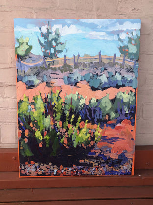 Original art for sale at UGallery.com | Albuquerque Desert by Tara Zalewsky-Nease | $800 | oil painting | 24' h x 18' w | photo 3