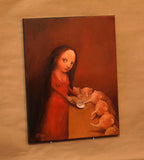 Original art for sale at UGallery.com | Mammals by Krzysztof Iwin | $975 | oil painting | 18' h x 14' w | thumbnail 3