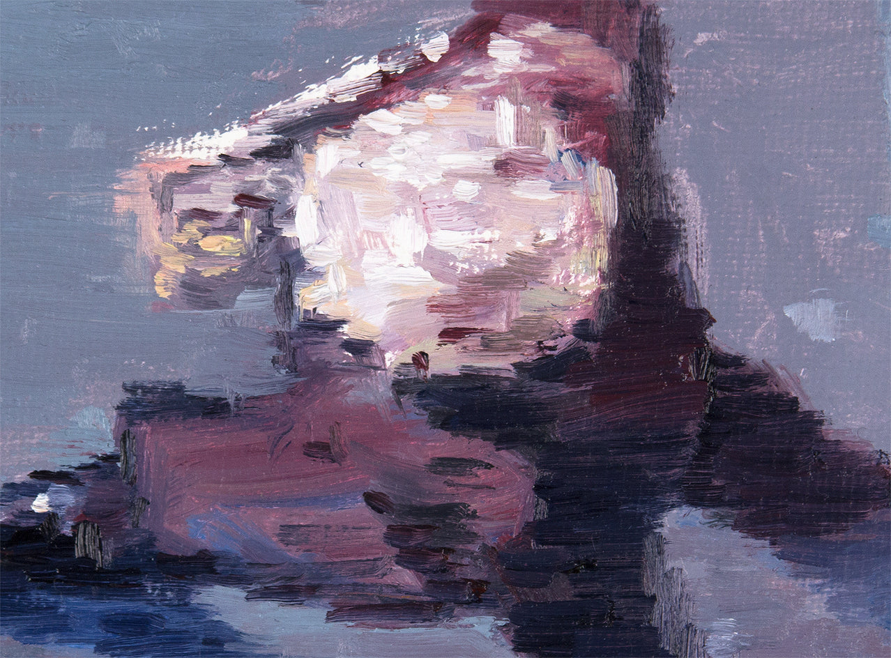 White Haired Lady in Paris by Warren Keating |  Closeup View of Artwork 