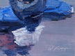 Original art for sale at UGallery.com | Man with Beanie Cap Smoking While Walking in Paris by Warren Keating | $300 | oil painting | 5' h x 7' w | thumbnail 2