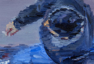 Man with Beanie Cap Smoking While Walking in Paris by Warren Keating |   Closeup View of Artwork 