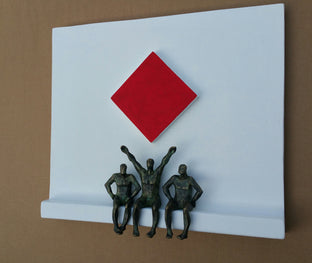 Original art for sale at UGallery.com | Tribute to Mondrian, Red Diamond (U-14) by Yelitza Diaz | $1,100 | mixed media artwork | 18' h x 21' w | photo 2
