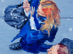 Smoking Parisians Walking Down St. Germain by Warren Keating |  Side View of Artwork 