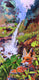 Original art for sale at UGallery.com | Costa Rica Falls with Fox by Tara Zalewsky-Nease | $1,700 | oil painting | 48' h x 24' w | thumbnail 1