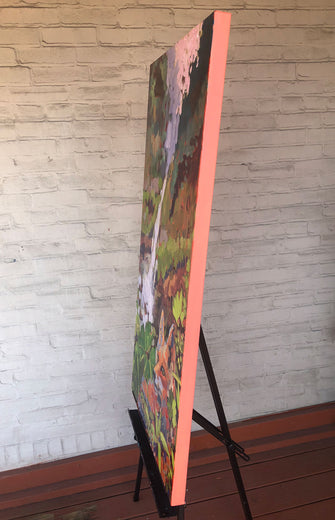 Costa Rica Falls with Fox by Tara Zalewsky-Nease |  Side View of Artwork 