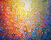 Original art for sale at UGallery.com | Colorful Circles by Natasha Tayles | $775 | acrylic painting | 22' h x 28' w | thumbnail 1