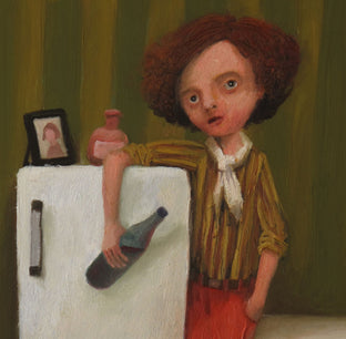 Original art for sale at UGallery.com | Refrigerator by Krzysztof Iwin | $1,150 | acrylic painting | 15.75' h x 11.81' w | photo 2