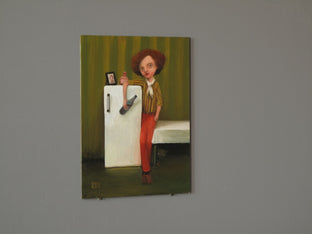 Original art for sale at UGallery.com | Refrigerator by Krzysztof Iwin | $1,150 | acrylic painting | 15.75' h x 11.81' w | photo 3
