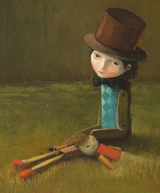 Original art for sale at UGallery.com | Emptiness by Krzysztof Iwin | $1,250 | oil painting | 15.75' h x 11.81' w | photo 4