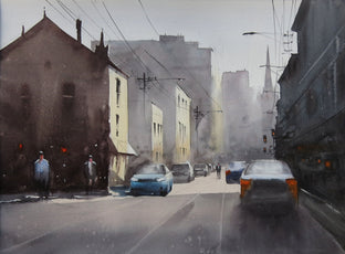 Original art for sale at UGallery.com | Sunshine and the Shadows by Swarup Dandapat | $550 | watercolor painting | 11.7' h x 16.6' w | photo 1