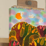 Original art for sale at UGallery.com | Cozy Fall Alley by Yelena Sidorova | $500 | mixed media artwork | 24' h x 12' w | thumbnail 2