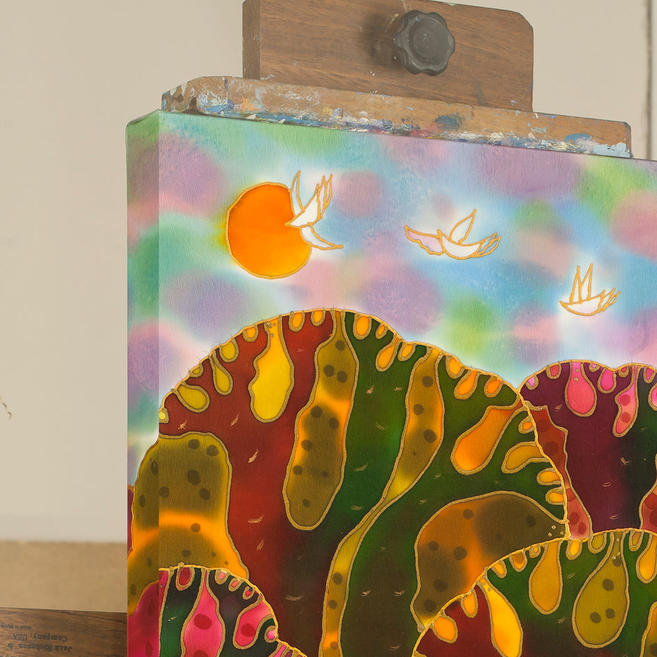 Cozy Fall Alley by Yelena Sidorova |  Side View of Artwork 