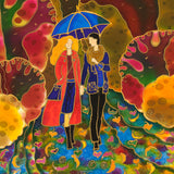 Original art for sale at UGallery.com | Cozy Fall Alley by Yelena Sidorova | $500 | mixed media artwork | 24' h x 12' w | thumbnail 4