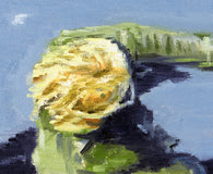 Original art for sale at UGallery.com | Blonde in Green Jacket in Paris by Warren Keating | $600 | oil painting | 11' h x 14' w | thumbnail 2