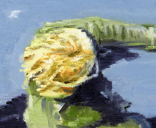 Blonde in Green Jacket in Paris by Warren Keating |  Side View of Artwork 