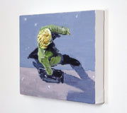 Original art for sale at UGallery.com | Blonde in Green Jacket in Paris by Warren Keating | $600 | oil painting | 11' h x 14' w | thumbnail 3