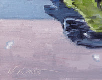 Original art for sale at UGallery.com | Blonde in Green Jacket in Paris by Warren Keating | $600 | oil painting | 11' h x 14' w | thumbnail 4