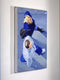 Original art for sale at UGallery.com | Couple in Blue Walking in Paris by Warren Keating | $1,375 | oil painting | 24' h x 18' w | thumbnail 4