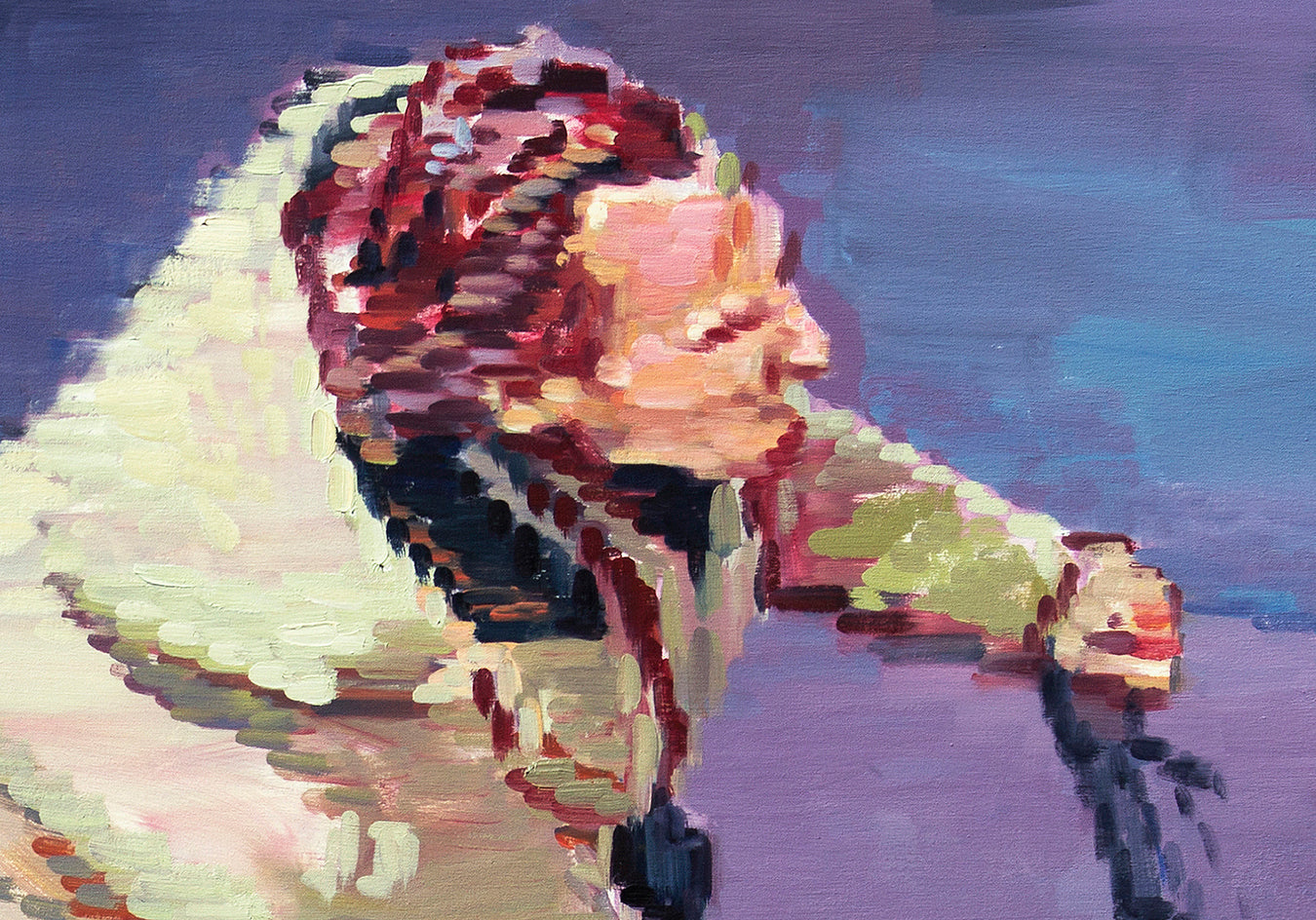 Parisian Man Riding Bicycle by Warren Keating |  Side View of Artwork 