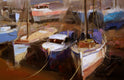 Original art for sale at UGallery.com | Boats - Baltimore by Vahe Yeremyan | $575 | oil painting | 16' h x 20' w | thumbnail 2