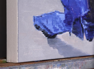 Original art for sale at UGallery.com | Man in Blue Suit Walking in Paris Triptych by Warren Keating | $2,150 | oil painting | 12' h x 48' w | photo 4