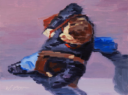 Parisian Man With Leather Bags by Warren Keating | Artwork Main Image