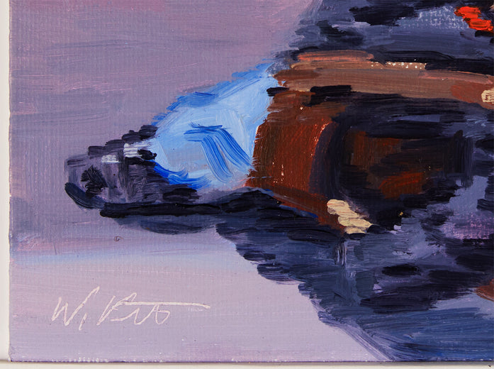 Parisian Man With Leather Bags by Warren Keating |   Closeup View of Artwork 