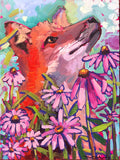 Original art for sale at UGallery.com | Flower Fox by Tara Zalewsky-Nease | $800 | oil painting | 24' h x 18' w | thumbnail 1
