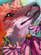 Original art for sale at UGallery.com | Flower Fox by Tara Zalewsky-Nease | $800 | oil painting | 24' h x 18' w | thumbnail 4