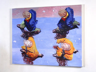 Paris Couple in Orange and Blue Walking Sequence by Warren Keating |  Context View of Artwork 