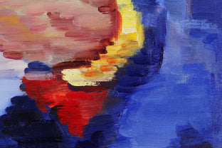 Paris Couple in Orange and Blue Walking Sequence by Warren Keating |   Closeup View of Artwork 