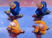 Original art for sale at UGallery.com | Paris Couple in Orange and Blue Walking Sequence by Warren Keating | $2,200 | oil painting | 30' h x 40' w | thumbnail 1