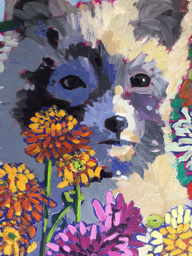 Chrysanthemum Fox by Tara Zalewsky-Nease |   Closeup View of Artwork 