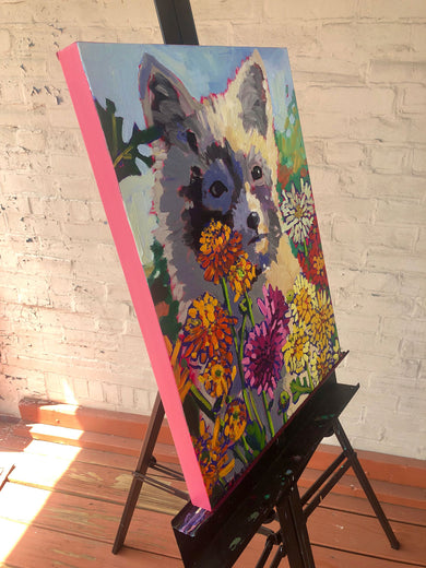 Chrysanthemum Fox by Tara Zalewsky-Nease |  Side View of Artwork 