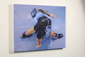 Original art for sale at UGallery.com | Young Woman Wearing Cool Shoes on Hollywood Blvd. by Warren Keating | $1,450 | oil painting | 18' h x 24' w | thumbnail 3