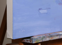 Original art for sale at UGallery.com | Orange Umbrella In Paris Rain #8 by Warren Keating | $2,650 | oil painting | 40' h x 30' w | thumbnail 2