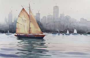 Original art for sale at UGallery.com | Catching the Wind in My Sails by Swarup Dandapat | $750 | watercolor painting | 15' h x 22' w | photo 1