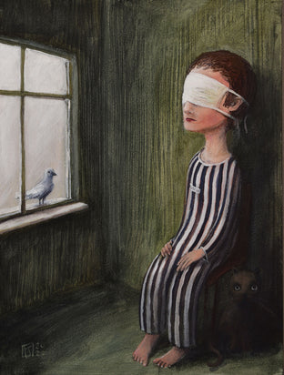 Original art for sale at UGallery.com | The Mask by Krzysztof Iwin | $1,750 | acrylic painting | 11.81' h x 15.74' w | photo 1