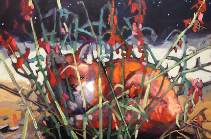 oil painting by Tara Zalewsky-Nease titled Desert Night Fox