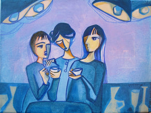 Original art for sale at UGallery.com | Coffee at Night by Diana Elena Chelaru | $275 | acrylic painting | 9' h x 12' w | photo 1