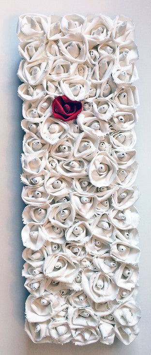 Original art for sale at UGallery.com | The Red One by Andrea Cook | $750 | fiber artwork | 24' h x 8' w | photo 1
