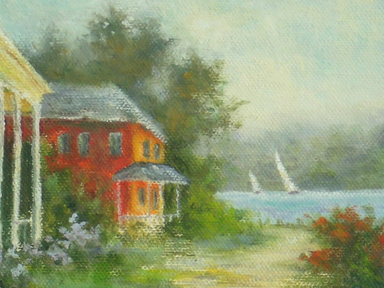 The Lake House by Gail Greene |  Closeup View of Artwork 