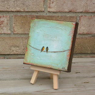 Two Robins by Sally Adams |  Side View of Artwork 
