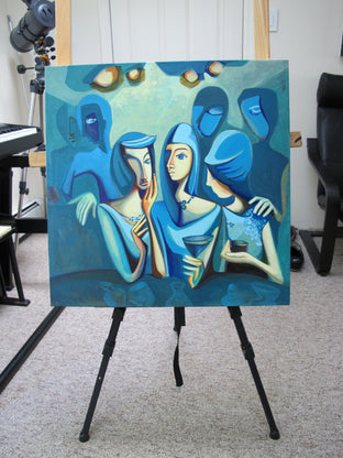 Original art for sale at UGallery.com | The Blue Room by Diana Elena Chelaru | $1,075 | acrylic painting | 24' h x 24' w | photo 4
