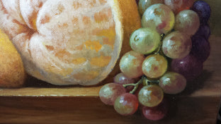 Still Life with Orange and Pear by Nikolay Rizhankov |   Closeup View of Artwork 