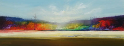 Original art for sale at UGallery.com | Beautiful Day by George Peebles | $825 | oil painting | 16' h x 40' w | thumbnail 2